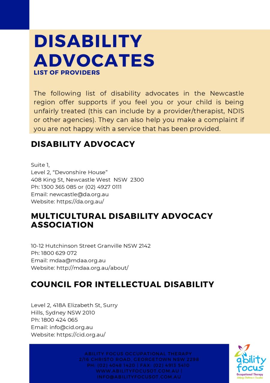 Disability Advocates flyer